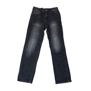 Wonder Nation Boys Distressed Black Denim Jeans Size 10 Slim Adjustable Waist